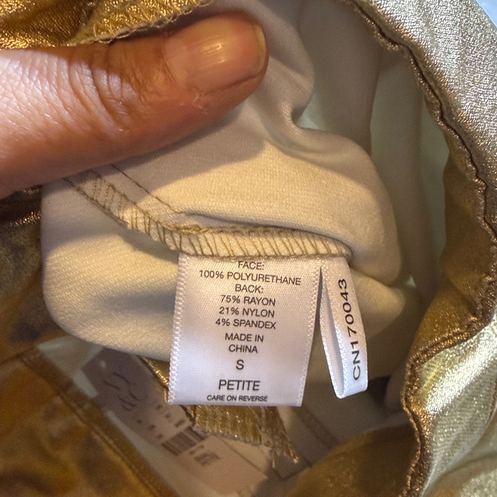 New York & cia Shiny Gold Leggings for women size S petite - Picture 5 of 6